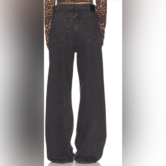 Rag & Bone sz 27 Logan Mid Rise Anglique Wide Leg black Denim Jeans - Picture 2 of 10